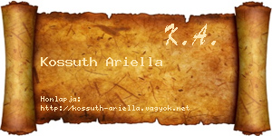Kossuth Ariella névjegykártya
